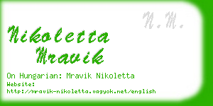 nikoletta mravik business card